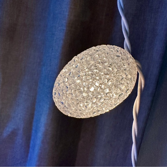Crystal Pastel Easter Egg String Lights Melted Popcorn Plastic Set Of 10 Vintage - Picture 9 of 9